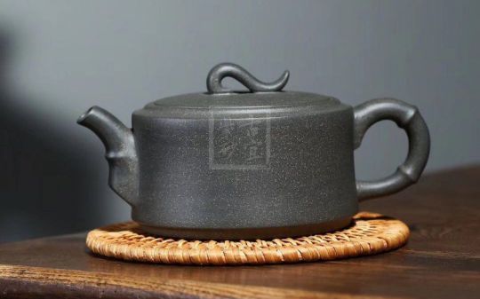 《竹段》宜興豆青泥紫砂壺純手工茶壺茶具